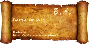 Batta Arnold névjegykártya